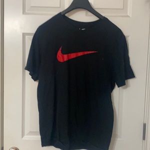Black with red Nike swoop t-shirt. Men’s fit